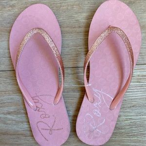 Size 9, Pink, Roxy Flip Flops